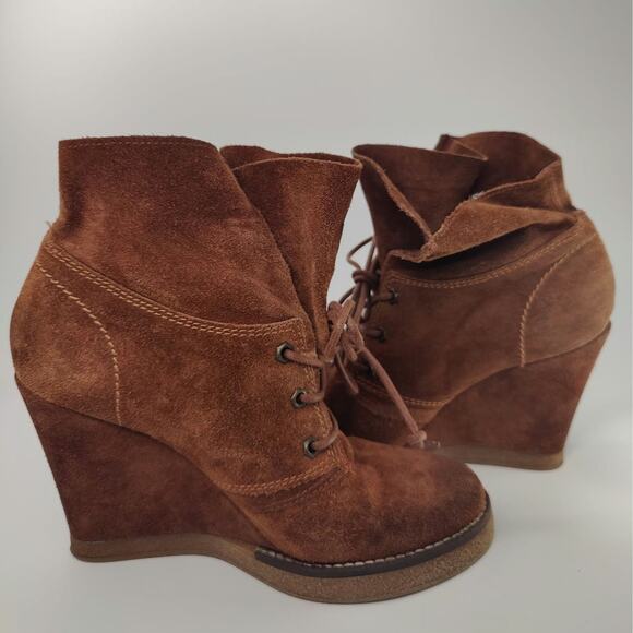 Vintage Y2K Steve Madden wedge boots sz 7.5/38 - Picture 5 of 9